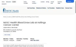 MUSC Health Blood Draw Lab at Hollings Cancer Center