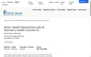 MUSC Health Blood Draw Lab at Women's Health Cannon St.