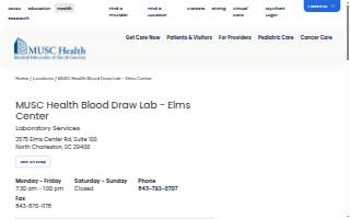 MUSC Health Blood Draw Lab - Elms Center
