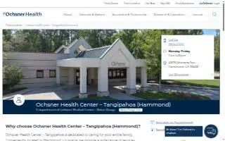 Ochsner Health Center - Tangipahoa website