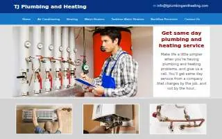 TJ Plumbing and Heating of Fall River website