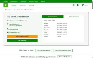 TD Bank of Charleston website