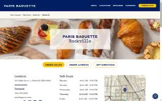 Paris Baguette of Rockville website