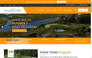 Primetime Catering website