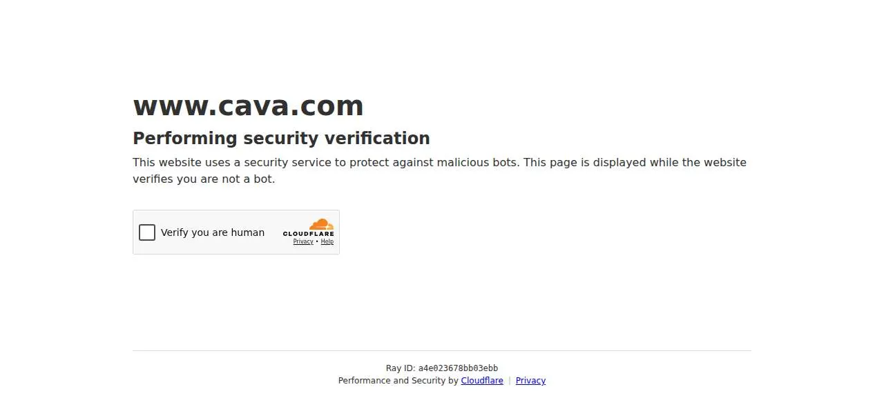 CAVA of College Park website