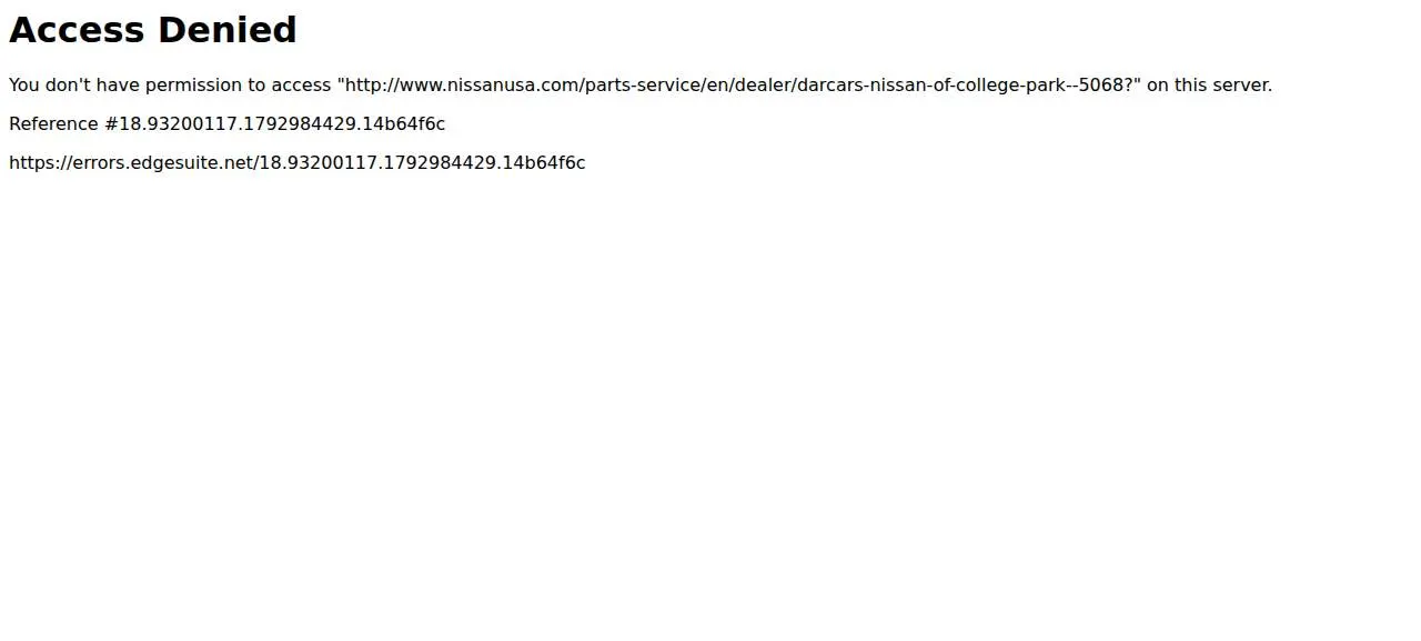 DARCARS Nissan of College Park Service Center website