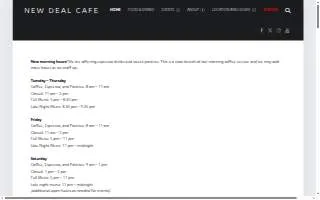 New Deal Cafe website