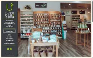 Eucalyptus Wellness and Elixir Bar website