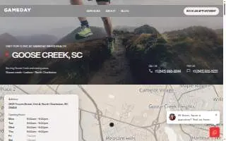 Gameday Men's Health Goose Creek website