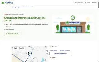 Acceptance Insurance of North Charleston website