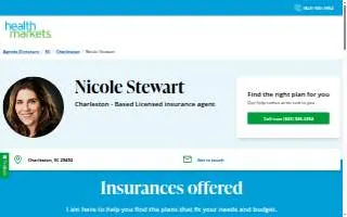 HealthMarkets Insurance - Nicole Stewart website
