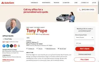 Tony Pope - State Farm Insurance Agent of North Charleston website