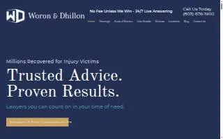 Woron & Dhillon - Columbia, SC Car Accident & Personal Injury Lawyers website