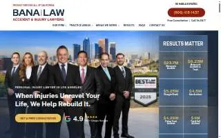Bana Law Accident & Injury Lawyers website