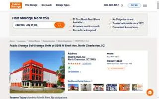 Public Storage of North Charleston website