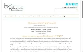 Five Eighth Seams website