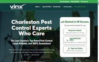 Vinx Pest Control of Charleston website