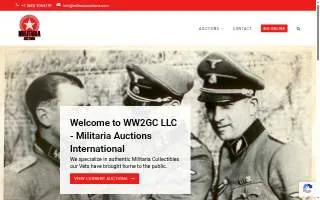 Militaria Auctions International website