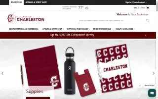 College of Charleston Bookstore website
