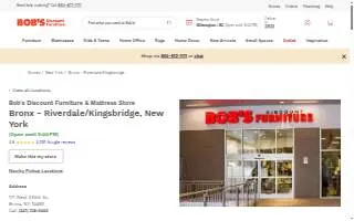 Bob’s Discount Furniture and Mattress Store of Bronx website