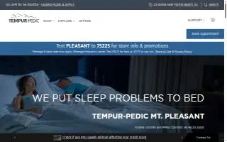 Tempur-Pedic Flagship Store of Mt Pleasant website