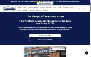 The Sleep Loft - Red Bank, NJ Mattress Showroom website