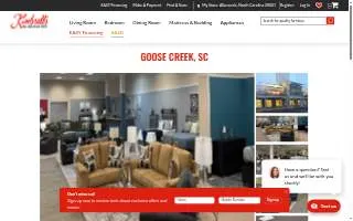 Kimbrell's Furniture of Goose Creek website