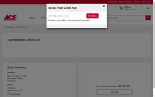 Ace Hardware-Union City website