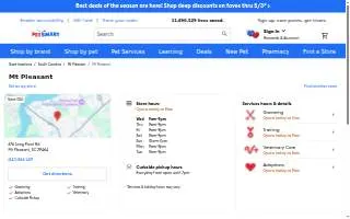 PetSmart of Mt Pleasant website