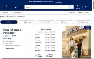Petco of Parsippany website