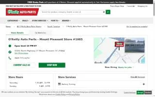 O'Reilly Auto Parts of Mt Pleasant website