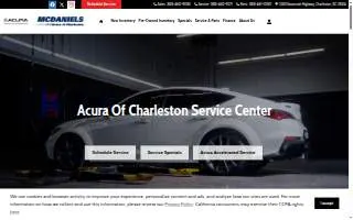 McDaniels Acura of Charleston Service and Parts website