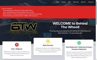 Behind the Wheel Driving School Home Office website