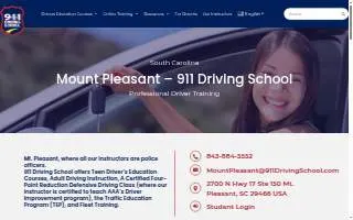 911 Driving School - Mt. Pleasant website
