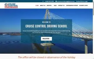 Cruise Control Driving School of Summerville website