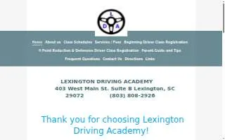 Lexington Driving Academy website