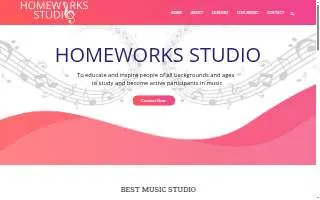 Homeworks Music Studio website