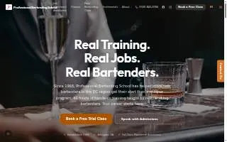 Professional Bartending School website