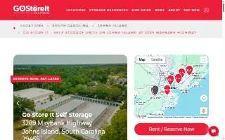 Go Store It Self Storage of Johns Island website