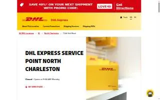 DHL Express Service Point North Charleston website