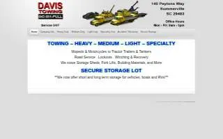 Davis Towing website