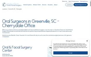 Carolinas Center for Oral & Facial Surgery of Greenville website