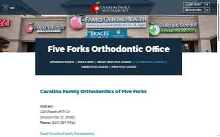 Carolina Family Orthodontics of Five Forks website