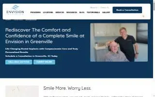 Envision Dental Implant Center of Greenville website