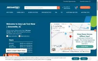 Any Lab Test Now of Greenville website