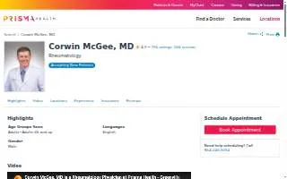 Corwin McGee, MD website