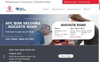 AFC Urgent Care Bon Secours - Augusta Road website