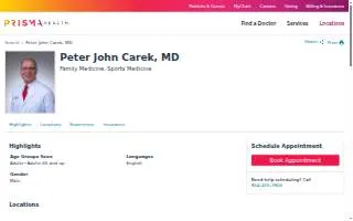 Peter John Carek, MD website