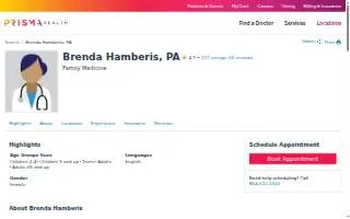 Brenda Hamberis, PA website