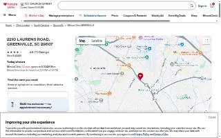 MinuteClinic at CVS of Greenville website